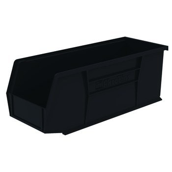 Picture of Akro-Mils 30224 Akrobin 30 lb Black Industrial Grade Polymer Hanging / Stacking Storage Bin (Main product image)