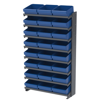 Picture of Akro-Mils APRS112 APRS 400 lb Blue Gray Powder Coated Steel 16 ga Single Sided Fixed Rack (Main product image)