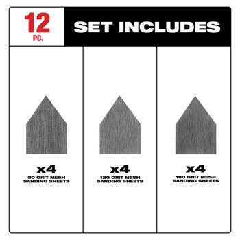 Milwaukee Triangle Sandpaper 64539 - Aluminum Oxide - Multi-Grade