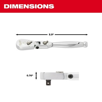 Milwaukee 48-22-9007 Flex Head Ratchet - Chrome Vanadium Steel - 5.94 in
