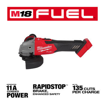 Milwaukee M18 FUEL M18 REDLITHIUM Battery Braking Grinder - 5 in Diameter - 2881-20
