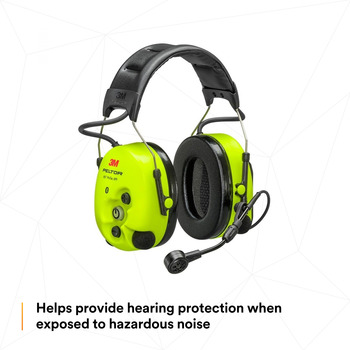 3M PELTOR WS ProTac XPI MT15H7AWS6 Bright Yellow Over Head Communication Headset - 318640-06949