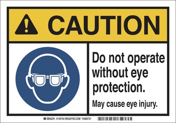 Picture of Brady B-869 Polypropylene Rectangle White English Safety Awareness Label part number 145755 (Main product image)