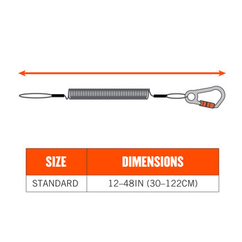 Ergodyne Squids 3156 Black / Orange Lanyard - 12 in Length - 720476-19161
