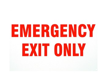 Picture of Brady Prinzing B-401 High Impact Polystyrene Rectangle White English Emergency Exit Sign part number SP403E (Main product image)