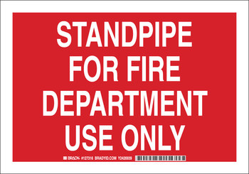 Picture of Brady B-401 High Impact Polystyrene Rectangle Red English Fire Department Sign part number 127318 (Main product image)