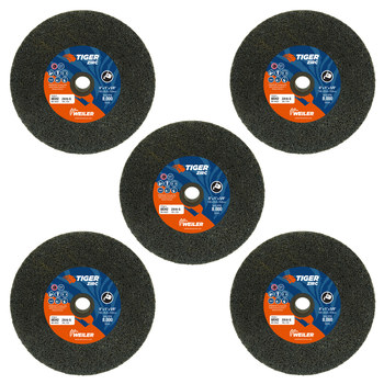 Weiler Tiger Zirc Portable Snagging Wheel 68342 - Type 1 (Straight) - 6 in - Alumina Zirconia - 16 - Q