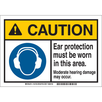 Picture of Brady B-869 Polypropylene Rectangle White English Safety Awareness Label part number 145758 (Main product image)