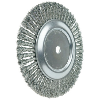 Weiler 08878 Wheel Brush - 10 in Dia - Knotted - Cable Twist Steel Bristle
