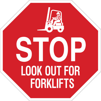 Picture of Brady B-555 Aluminum Octagon Red English Truck & Forklift Warehouse Traffic Sign part number 124510 (Main product image)
