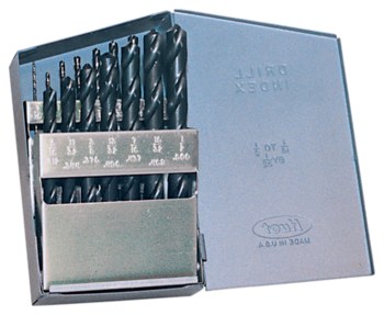 Picture of Cle-Line 1801 1/16 in-1/2 in 135° Right Hand Cut High-Speed Steel Heavy-Duty Jobber Length Drill Set C21110 (Main product image)