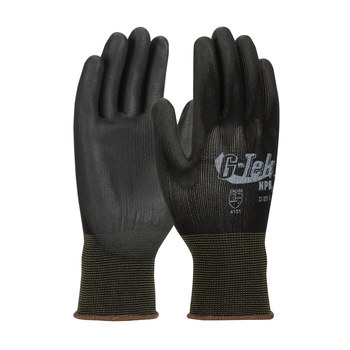 G-Tek GP Polyurethane-Coated Nylon Gloves Large Gray 12 Pairs