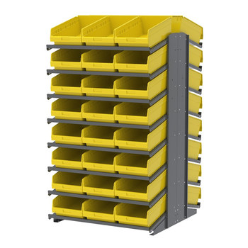 Picture of Akro-Mils APRD18018Y 800 lbs Yellow Gray Powder Coated Steel 16 ga Double Sided Fixed Rack (Main product image)