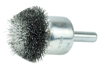 Weiler Steel Cup Brush - Unthreaded Stem Attachment - 1-1/4 in Diameter - 0.006 in Bristle Diameter - 10076