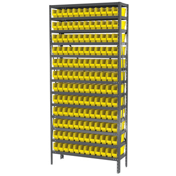 Picture of Akro-Mils AS1279110Y Shelfmax 6500 lb Adjustable Yellow Gray Powder Coated Steel 22 ga Open Fixed Shelving System (Main product image)