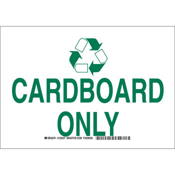 Picture of Brady B-401 High Impact Polystyrene Rectangle White English Recycle Sign part number 129349 (Main product image)