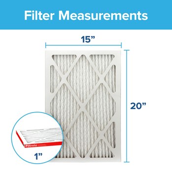 3M Filtrete Allergen Defense 15 in x 20 in x 1 in 9806-4 MERV 11, 1000 MPR Air Filter - 09806