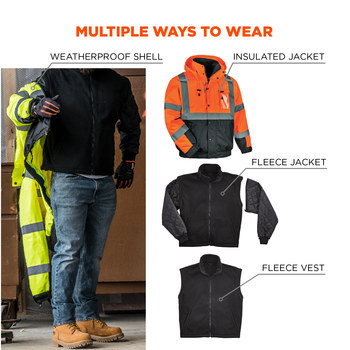 Ergodyne GloWear Work Jacket 8381 25584 - Size Large - Orange