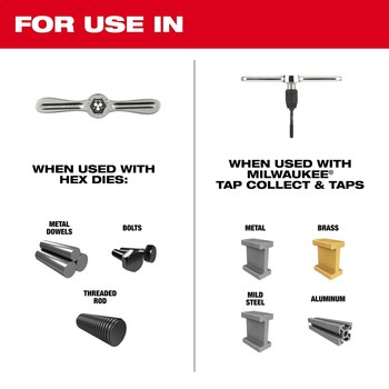 Milwaukee Hex-LOK Threading Handle 49-57-5002 - Metal