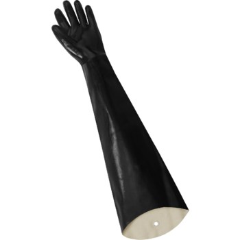 Global Glove FrogWear Black Large Chemical-Resistant Gloves - 32 in Length - Smooth Finish - 9932