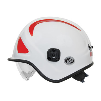 PIP Pacific A10 White Kevlar Ambulance and Paramedic Helmet - 3-Point Strap Type - Ratchet Adjustment - 616314-14977