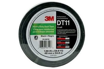3M DT11 Heavy Duty Black Duct Tape - 1.88 in Width x 60 yd Length - 11 mil Thick - 98119