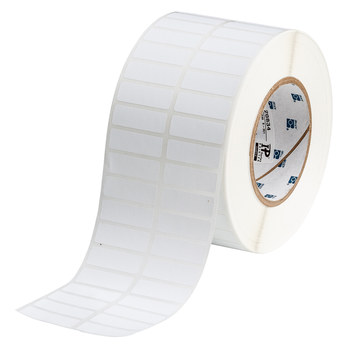 Picture of Brady White Tamper-Evident Vinyl Thermal Transfer THT-37-351-10 Die-Cut Thermal Transfer Printer Label Roll (Main product image)