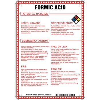 Picture of Brady B-120 Fiberglass Reinforced Polyester Rectangle White English Chemical Warning Sign part number 48866 (Main product image)