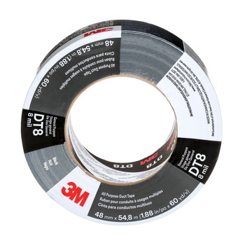 3M DT8 All Purpose Silver Duct Tape - 1.88 in Width x 60 yd Length - 8 mil Thick - 17225