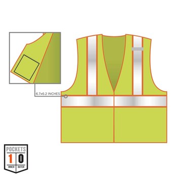 Ergodyne Glowear High-Visibility Vest 8229Z 21295 - Size Large/XL - High-Visibility Lime
