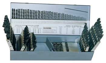 Picture of Cle-Line 1899 1/16 in-1/2 in, A-Z, #1-#60 118° Right Hand Cut High-Speed Steel Jobber Length Drill Set C21127 (Main product image)
