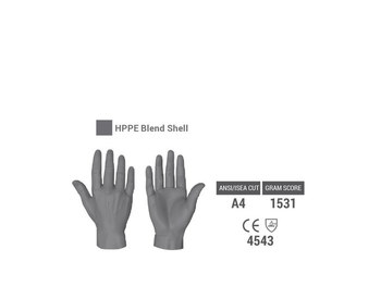 HexArmor Helix 2088 Blue/Black 6 Seamless Coated Cut-Resistant Gloves - ANSI A4 Cut Resistance - Nitrile Foam Three-Quarter Palm and Finger Coating - 2088-XS (6)