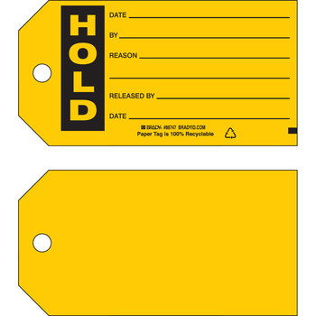 Picture of Brady Black on Yellow Cardstock 86747 Production Status Tag (Main product image)