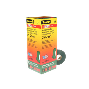 3M Scotch 35-GREEN-3/4 10851 Insulating Tape, Green, 0.75 in