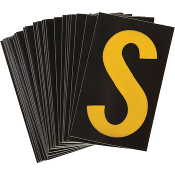 Picture of Brady Bradylite Yellow on Black Reflective Outdoor 5905-S Letter Label (Main product image)