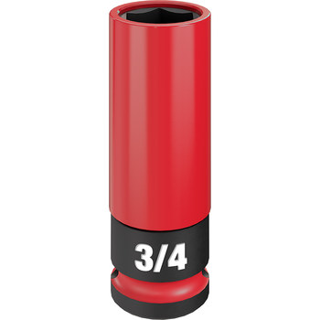 Milwaukee SHOCKWAVE Impact Duty 49-66-7810 6 Point 3/4 in Lug Nut Wheel Socket - High Strength Forged Steel - 1/2 in Drive - 1.140 in Length - 76693