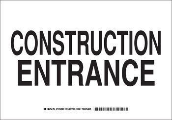 Picture of Brady B-555 Aluminum Rectangle White English Construction Site Sign part number 126843 (Main product image)