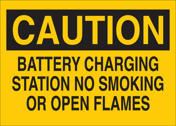 Picture of Brady B-120 Fiberglass Reinforced Polyester Rectangle Yellow English Battery Room Sign part number 70223 (Main product image)