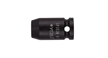 Vega Tools M11401 14 mm Long Length Thin Wall Impact Socket - S2 Modified Steel - 1/4 in Square Drive - B - Straight - 25.0 mm Length - 02342