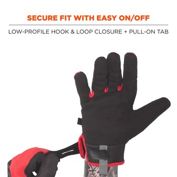 Ergodyne ProFlex 812CR6 Black/Red Large Cut-Resistant Gloves - ANSI A6 Cut Resistance - Armortex Palm & Fingers Coating - 17924