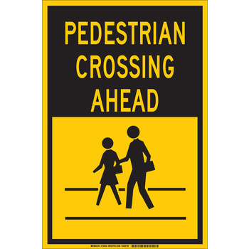 Picture of Brady B-555 Aluminum Rectangle English Pedestrian & Crosswalk Sign part number 129432 (Main product image)