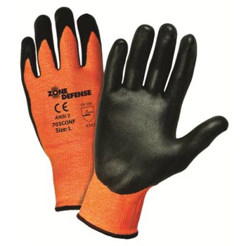 West Chester Orange Nitrile Dipped Gloves, 5-Pack