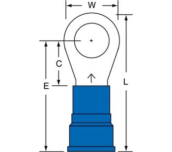Picture of 3M Scotchlok - MN6-38RK Brazed Ring Terminal (Main product image)