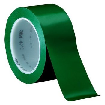 3M 471 Green Marking Tape - 2 in Width x 36 yd Length - 5.2 mil Thick - 68822