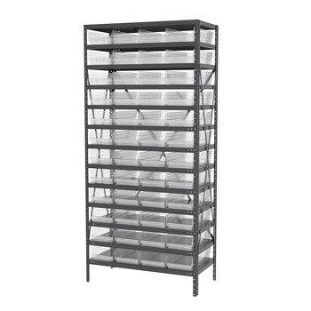 Picture of Akro-Mils AS1879158SC 6500 lb Adjustable Clear Gray Powder Coated Steel 22 ga Open Fixed Shelving System (Main product image)