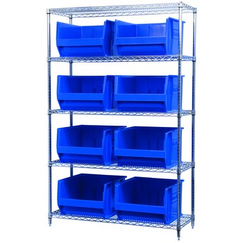 Picture of Akro-Mils AWS184830283 Akrobin 2000 lb Adjustable Blue Chrome Steel Open Fixed Shelving System (Main product image)