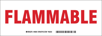 Picture of Brady B-302 Polyester Rectangle White English Flammable Material Sign part number 20105KLS (Main product image)
