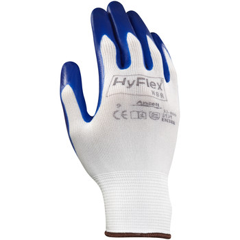 Ansell Hyflex 11-900 Blue/White 9 Nylon Work Gloves - Nitrile Palm Only Coating - 205624