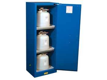 Justrite Sure-Grip EX Hazardous Material Storage Cabinet Slimline 862228, 22 gal, Royal Blue - 15457