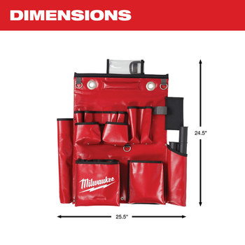 Milwaukee Red Vinyl Compact Aerial Tool Apron - 23.62 Length - 18.0 Wide - 48-22-8291